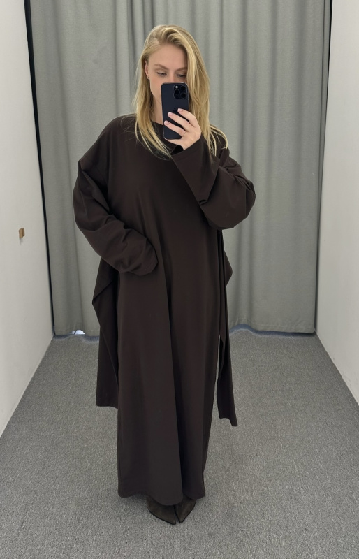 Платье объемное с принтом BROWN