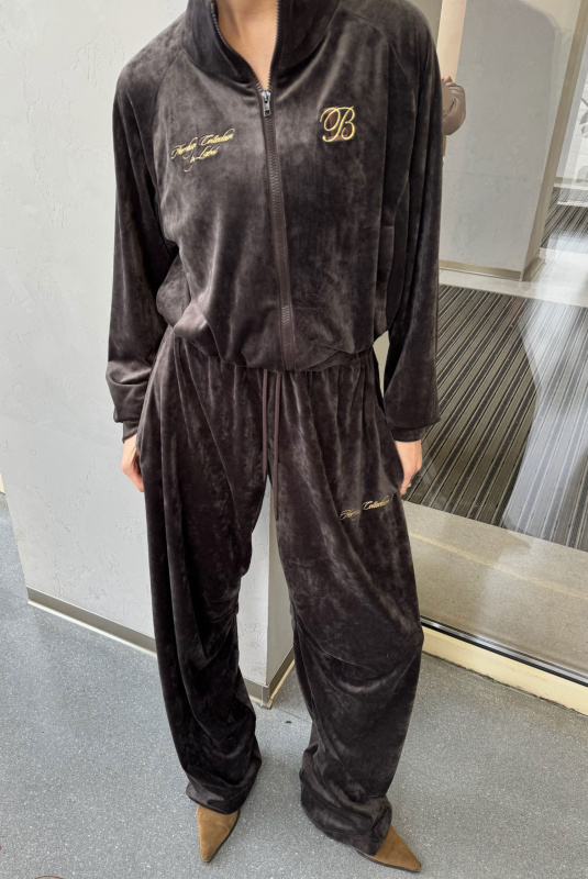 Свитшот из велюра BROWN