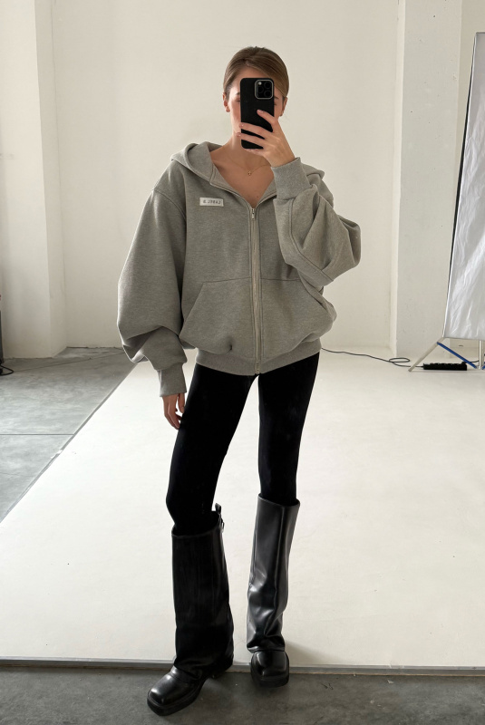 Худи на молнии GRAY MELANGE Худи на молнии GRAY MELANGE