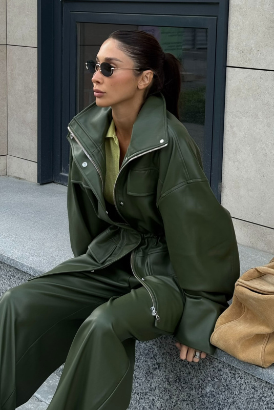 Парка из экокожи GREEN