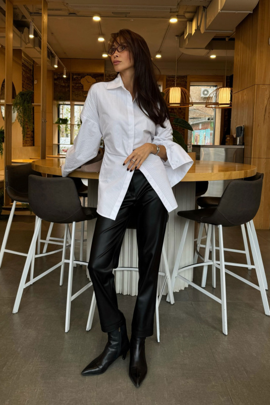 Рубашка с широкими манжетами WHITE