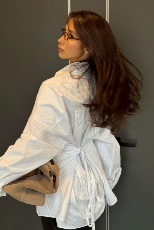 Рубашка с широкими манжетами WHITE