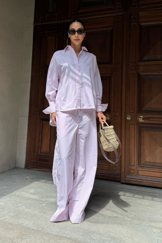 Брюки на узком поясе из хлопка LIGHT PINK Брюки на узком поясе из хлопка LIGHT PINK