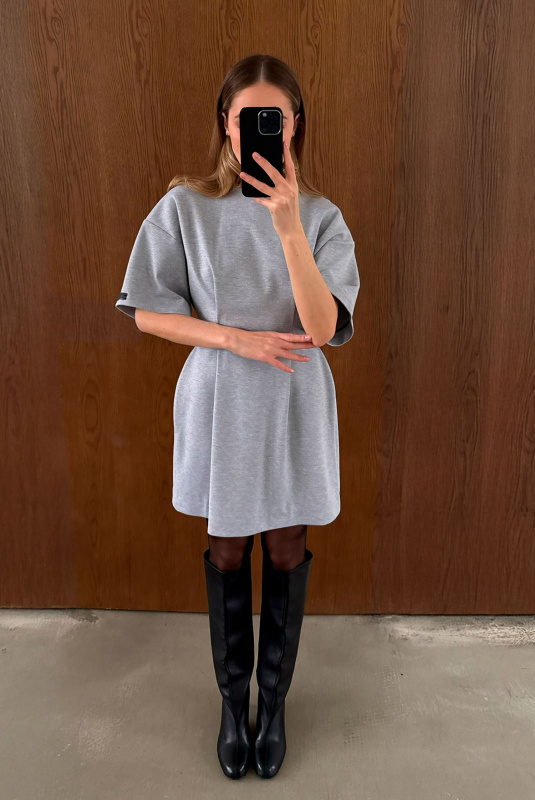 Платье с коротким рукавом GRAY MELANGE