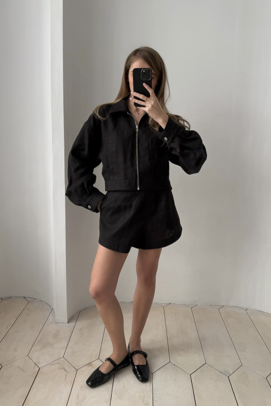 Бомбер изо льна BLACK Бомбер изо льна BLACK