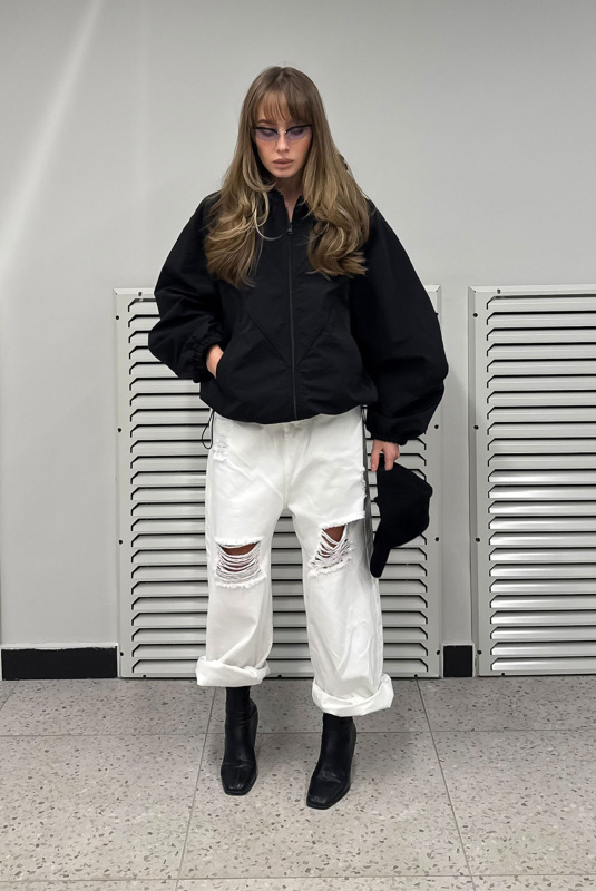 Джинсы рваные (белые)