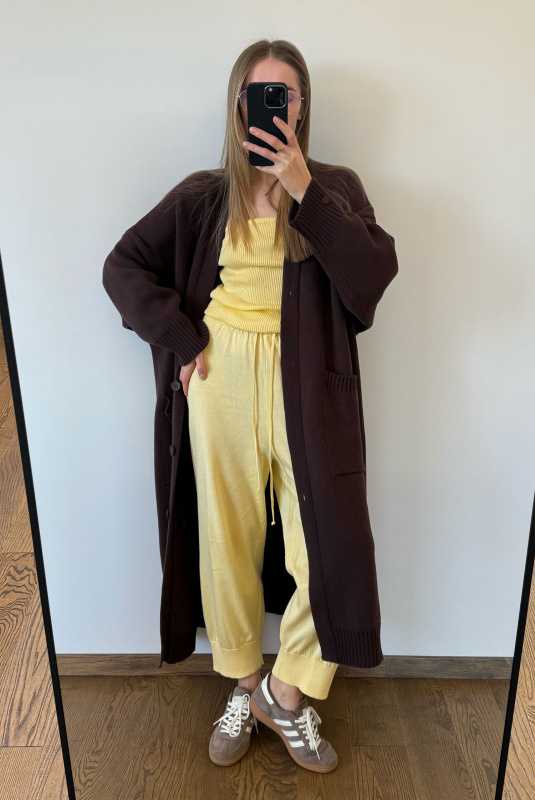 Брюки джоггеры вязаные LIGHT YELLOW