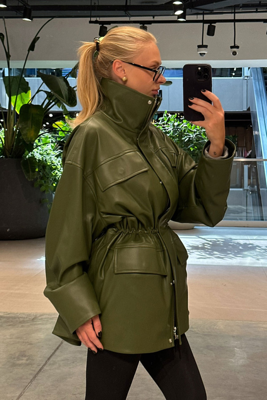 Парка из экокожи GREEN