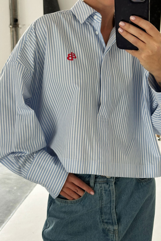 Рубашка обьемная укороченная LIGHT BLUE