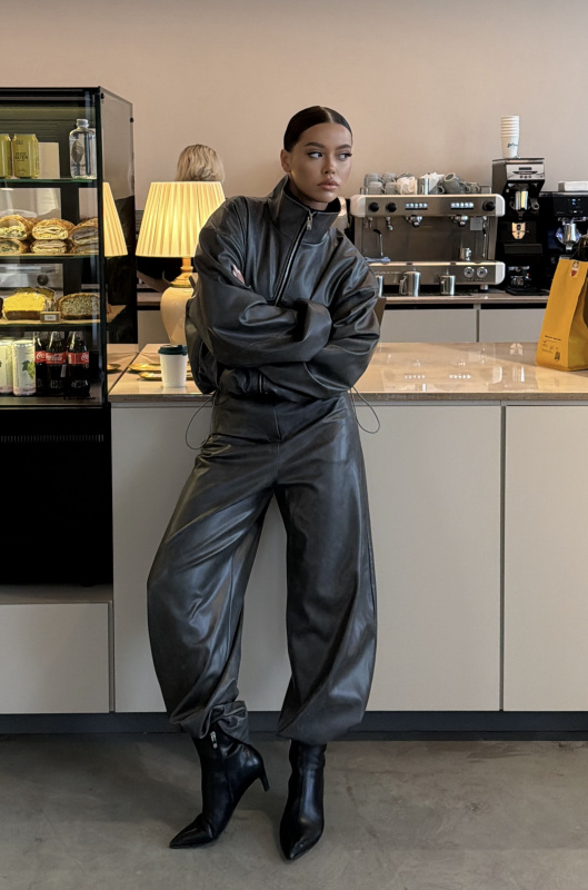 Куртка из экокожи GREY