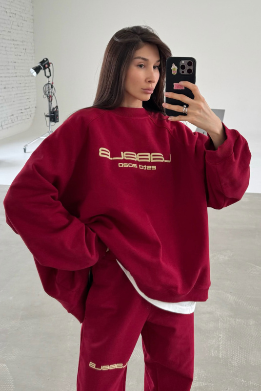 Свитшот OVER FIT DARK RED