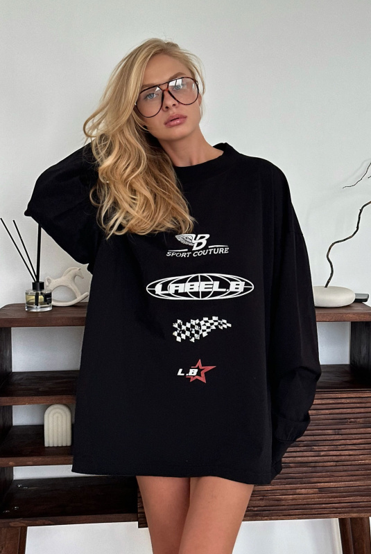 Лонгслив объемный RACING BLACK