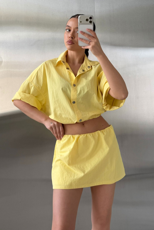 Юбка с шортами плащевая