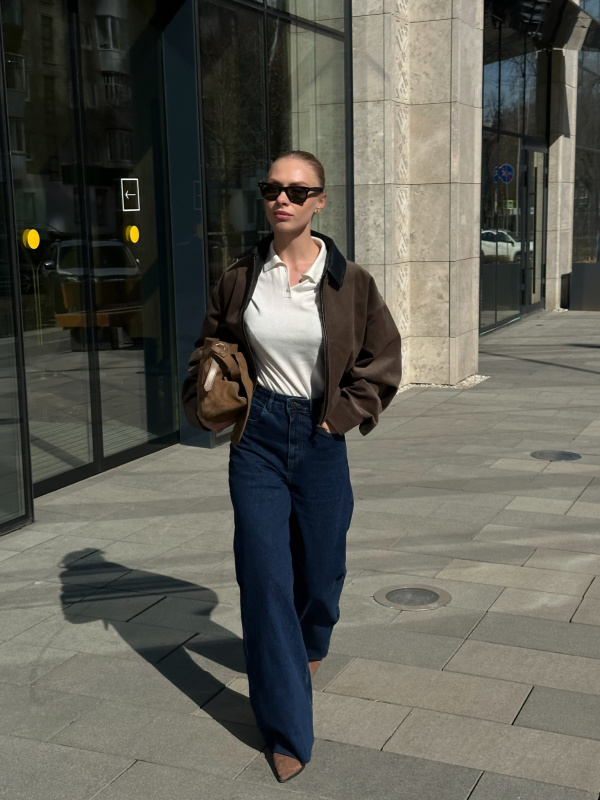 Джинсы Wide-leg DARK BLUE