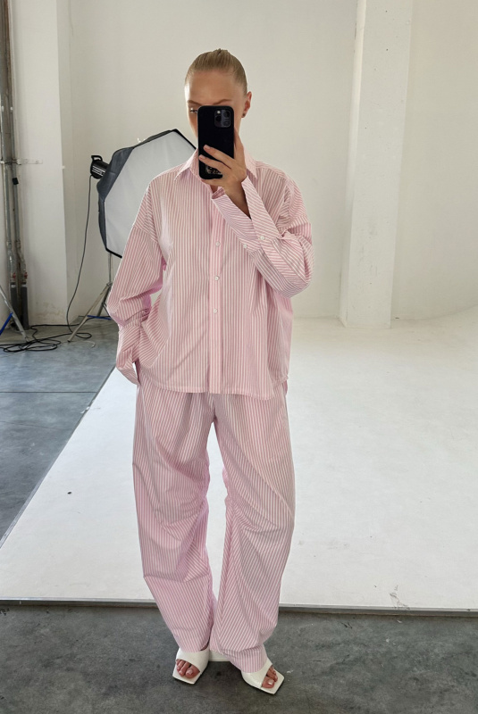 Брюки "Бананы" из хлопка LIGHT PINK