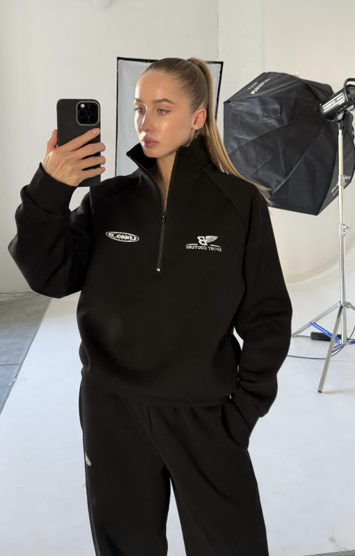 Свитшот на молнии Fleece BLACK