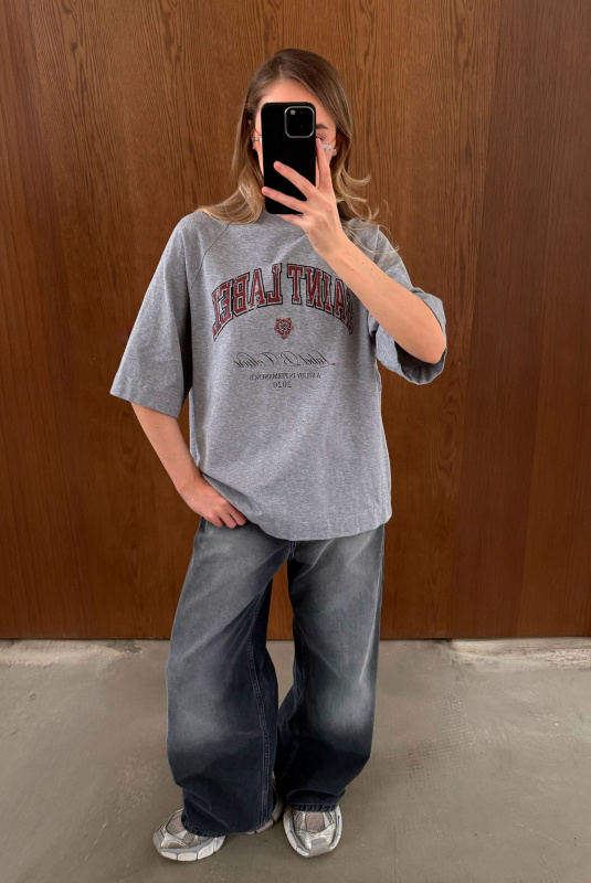 Футболка с рукавом реглан HRTG GRAY MELANGE