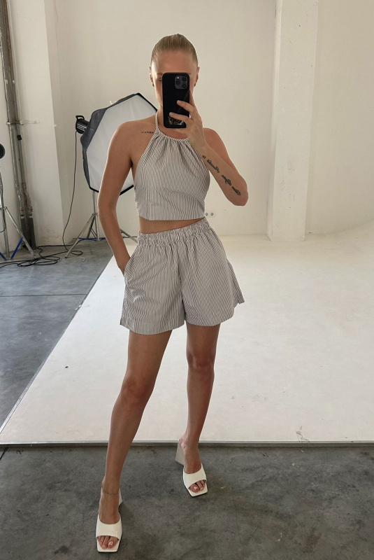 Топ на завязках из хлопка GREY Топ на завязках из хлопка GREY