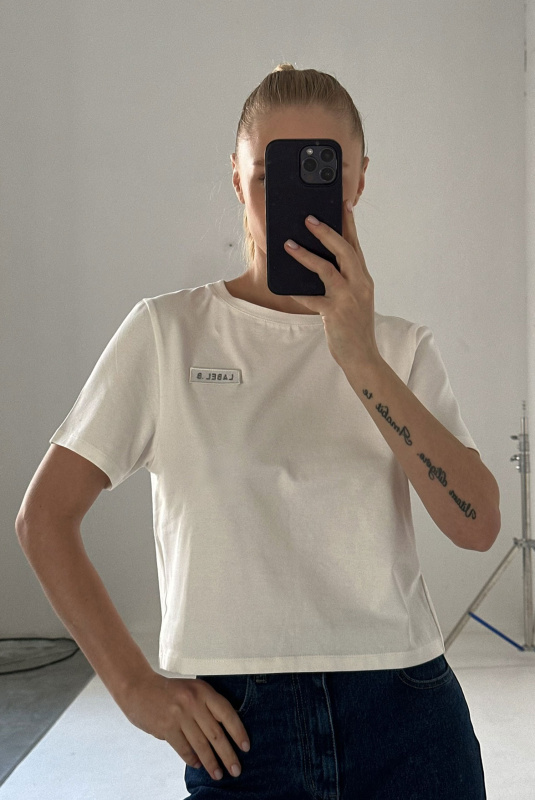 Футболка укороченная WHITE Футболка укороченная WHITE