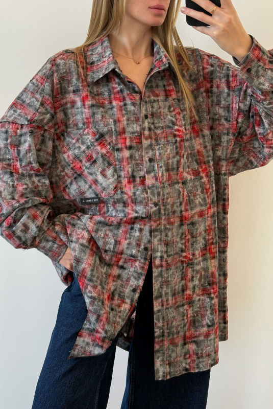 Рубашка FLAW GRAY/RED Рубашка FLAW GRAY/RED