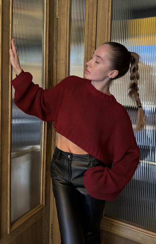 Джемпер с открытой спиной BURGUNDY