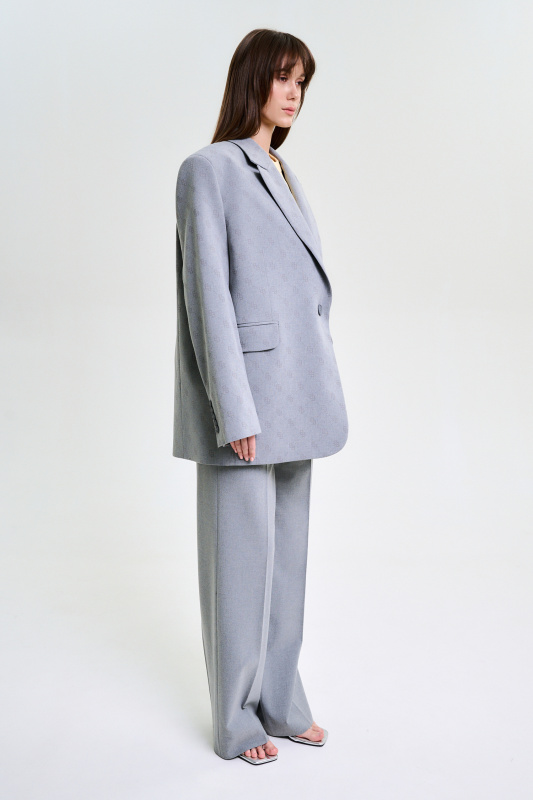 Пиджак объемный с паттерном GREY