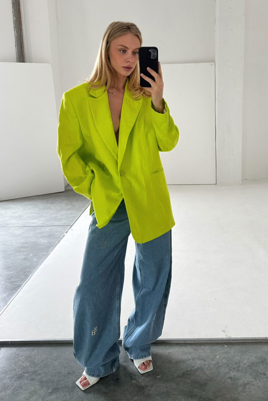 Пиджак объемный изо льна LIME Пиджак объемный изо льна LIME