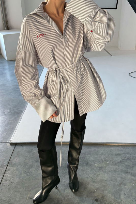 Рубашка с широкими манжетами GREY