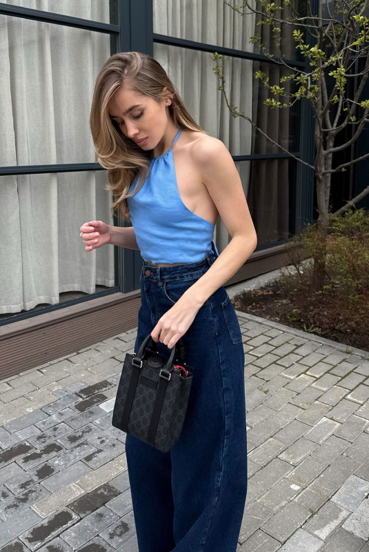 Топ на завязках изо льна LIGHT BLUE Топ на завязках изо льна LIGHT BLUE