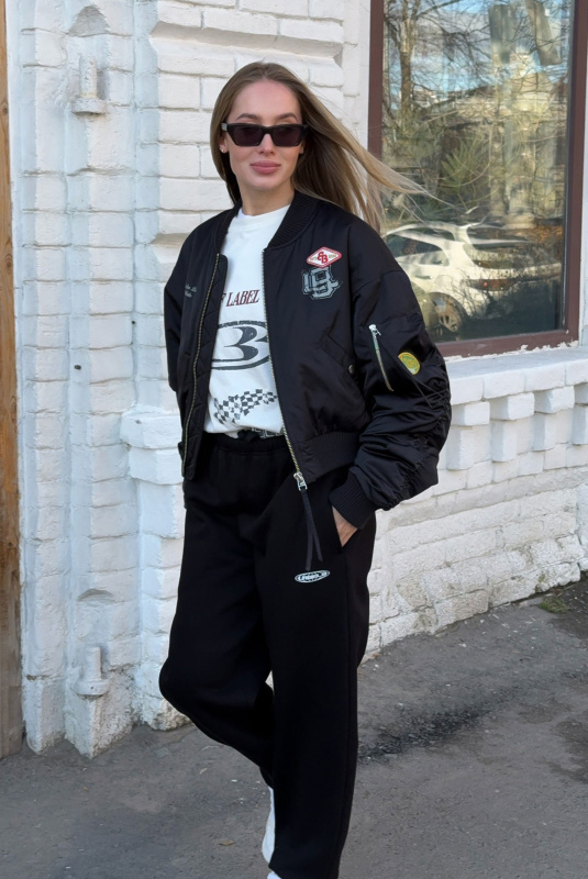 Бомбер короткий BLACK