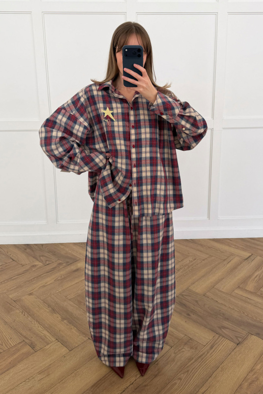 Брюки «бананы» в клетку