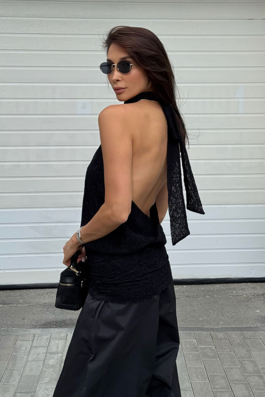 Топ из гипюра BLACK