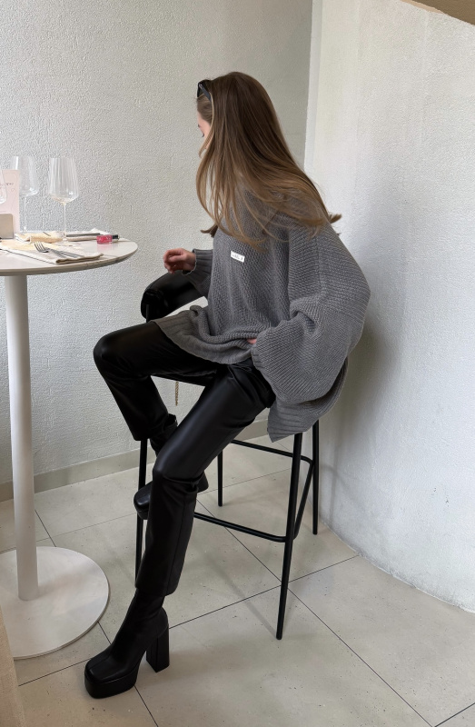 Джемпер обьемный вязаный GREY