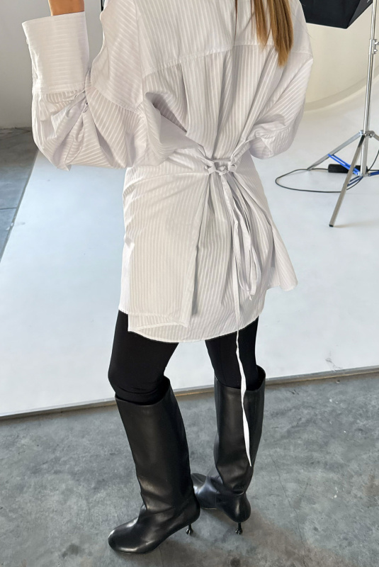 Рубашка с широкими манжетами WHITE