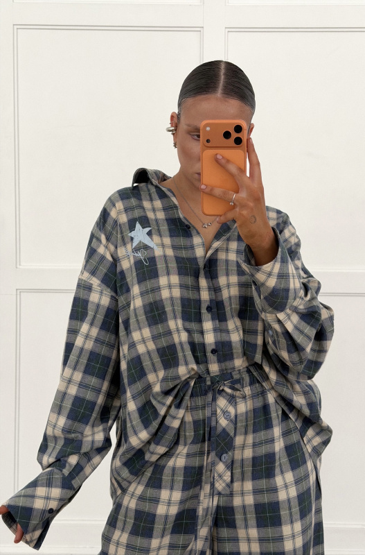 Рубашка объемная в клетку