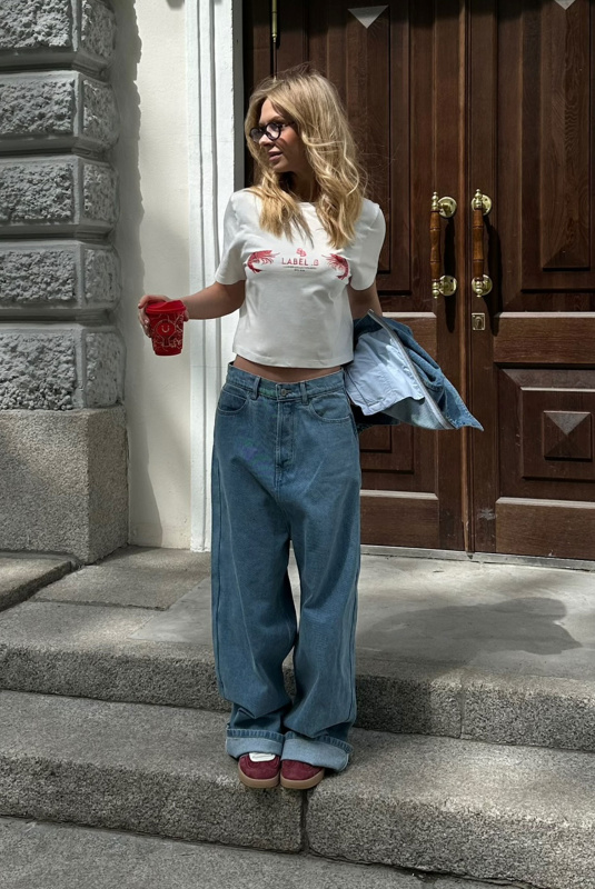 Джинсы на низкой посадке LIGHT BLUE