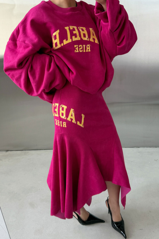 Юбка с клиньями из фактурного трикотажа FUCHSIA