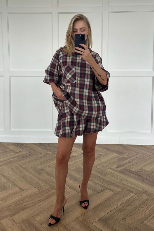 Юбка-баллон в клетку