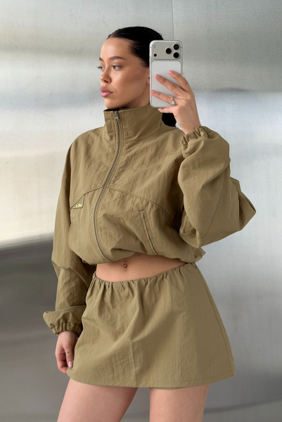 Юбка с шортами плащевая