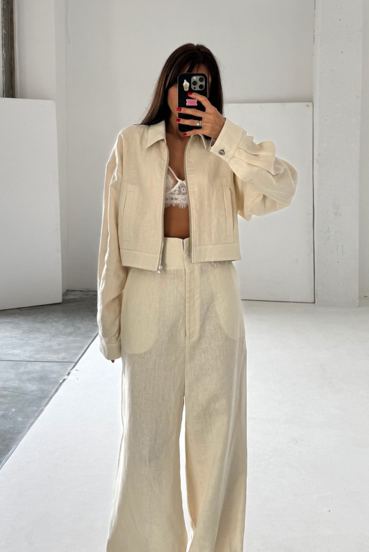 Бомбер изо льна BEIGE