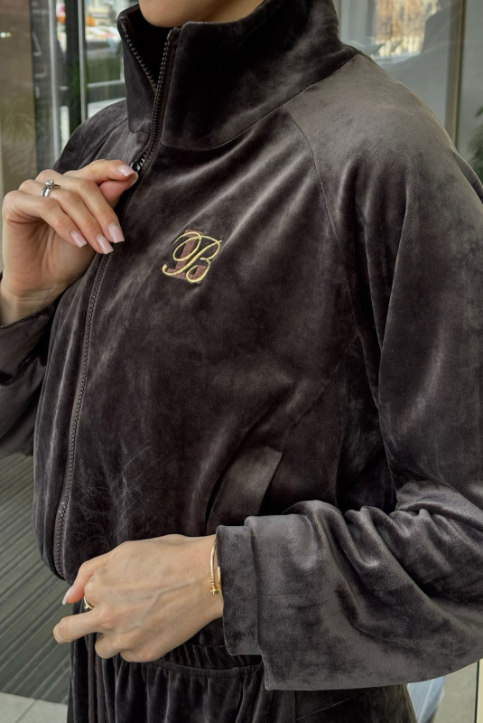 Свитшот из велюра BROWN