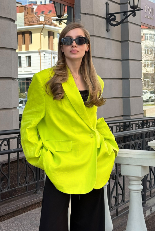 Пиджак объемный изо льна LIME Пиджак объемный изо льна LIME