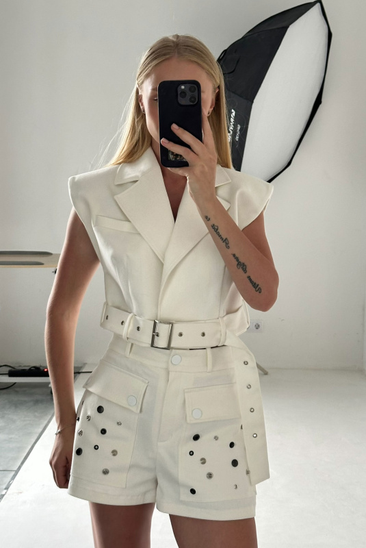 Шорты ''Metal Muse" Белый ULLA & LABEL .B Шорты ''Metal Muse" Белый ULLA & LABEL .B