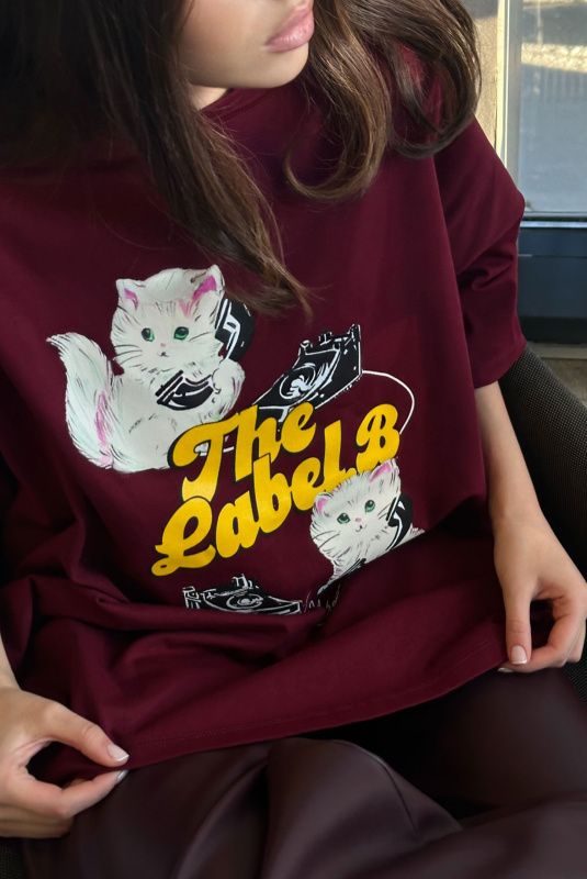Футболка The Meow Label BURGUNDY