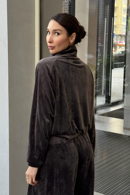 Свитшот из велюра BROWN