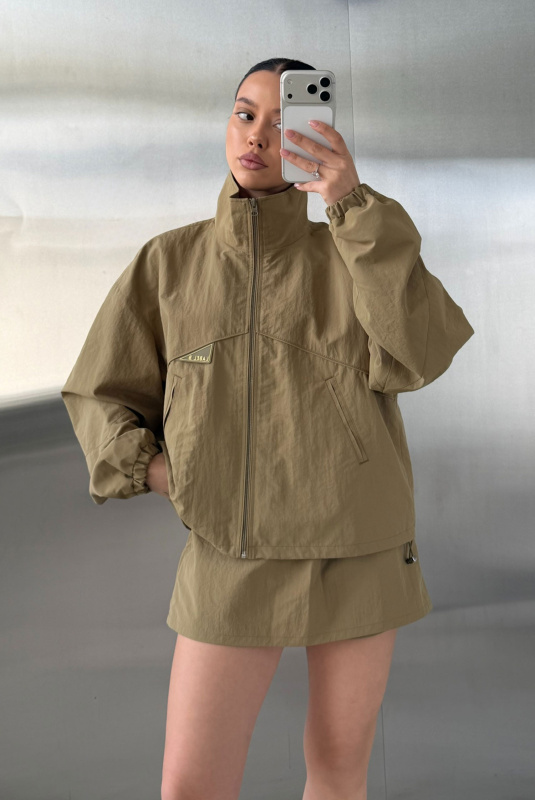 Юбка с шортами плащевая