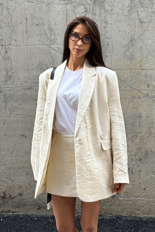 Юбка мини изо льна BEIGE Юбка мини изо льна BEIGE