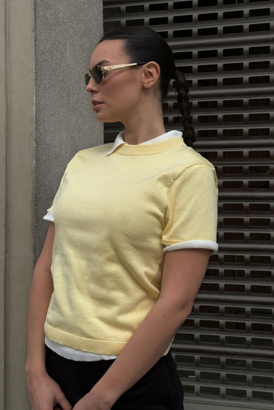 Футболка вязаная LIGHT YELLOW Футболка вязаная LIGHT YELLOW