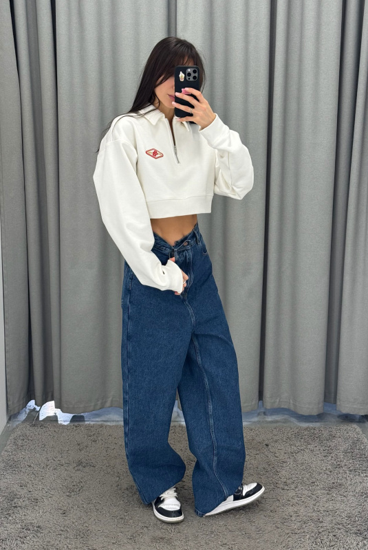 Джинсы на высокой посадке BLUE