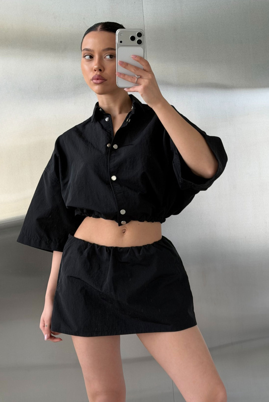 Юбка с шортами плащевая